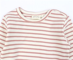 Petit Piao sea shell pink stribet t-shirt